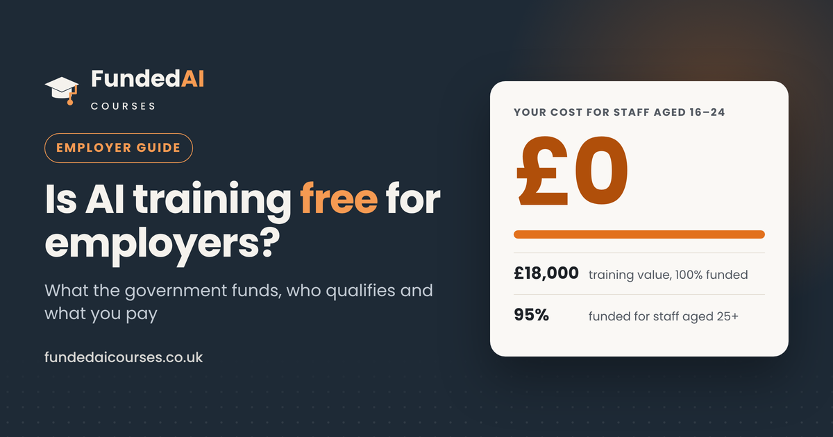Is AI training free for employers? Government-funded AI apprenticeship training worth £18,000 per learner
