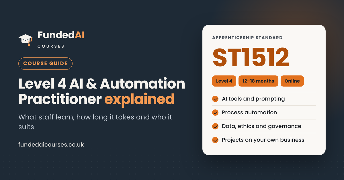 Level 4 AI and Automation Practitioner apprenticeship (ST1512) explained
